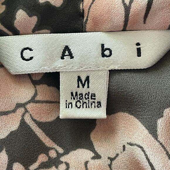 CAbi Rosewater Faux Wrap Sleevelss Blouse Floral MED Spring Summer Career Work - Picture 6 of 8